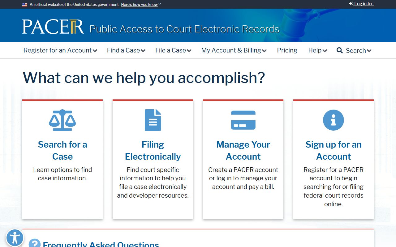 Atlantic County federal court - PACER public access portal for court records