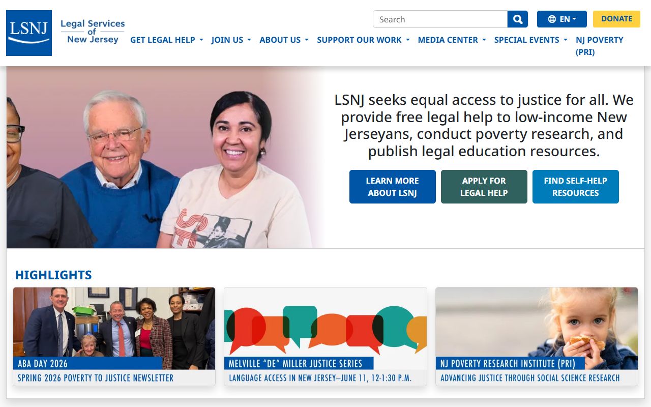 Legal Services of New Jersey website for Atlantic County public records legal assistance
